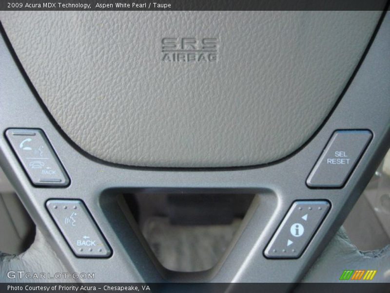 Aspen White Pearl / Taupe 2009 Acura MDX Technology