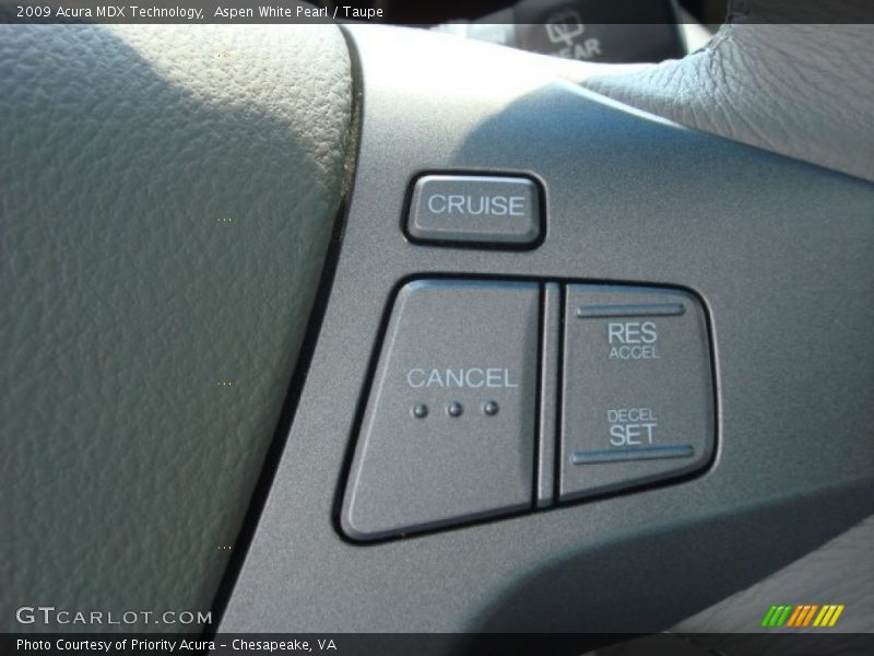 Aspen White Pearl / Taupe 2009 Acura MDX Technology