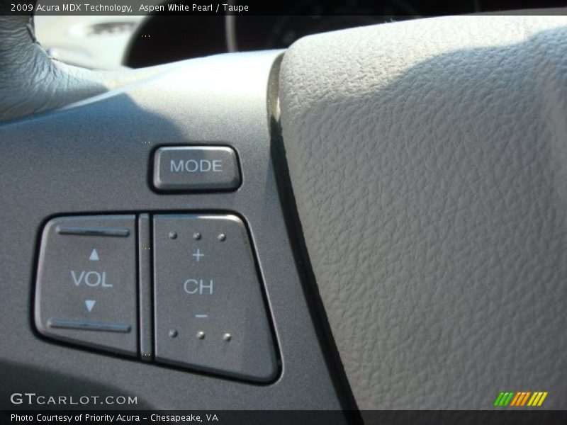 Aspen White Pearl / Taupe 2009 Acura MDX Technology