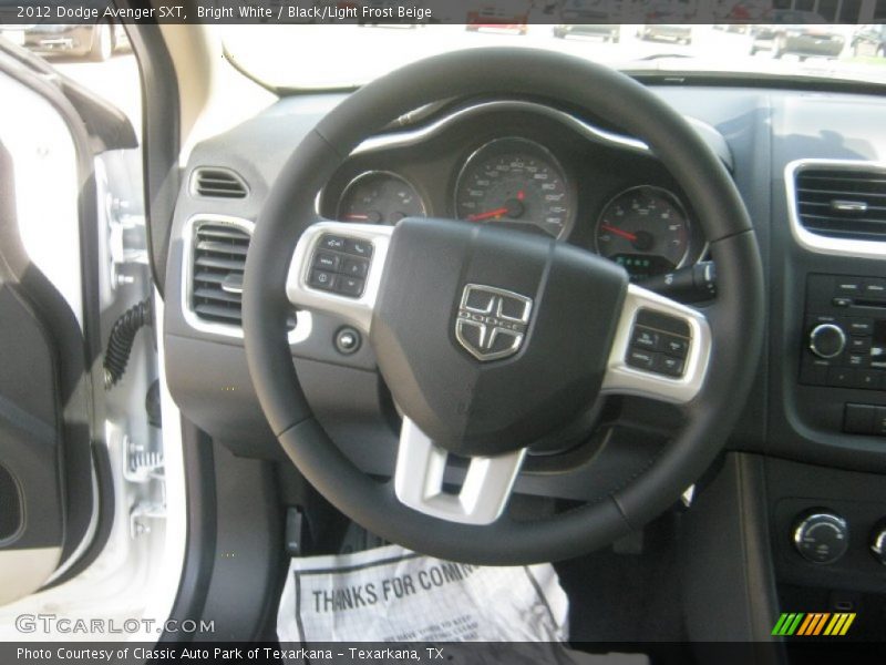 Bright White / Black/Light Frost Beige 2012 Dodge Avenger SXT