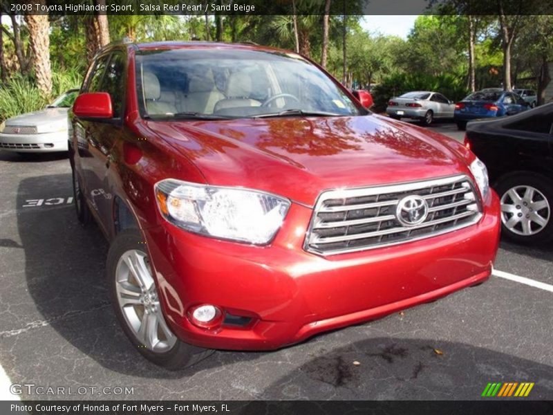 Salsa Red Pearl / Sand Beige 2008 Toyota Highlander Sport