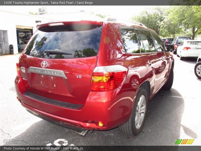Salsa Red Pearl / Sand Beige 2008 Toyota Highlander Sport