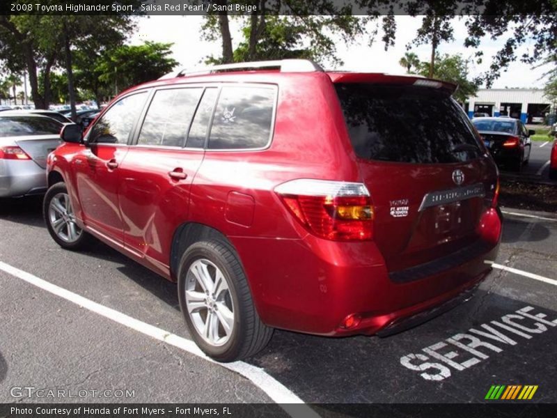Salsa Red Pearl / Sand Beige 2008 Toyota Highlander Sport
