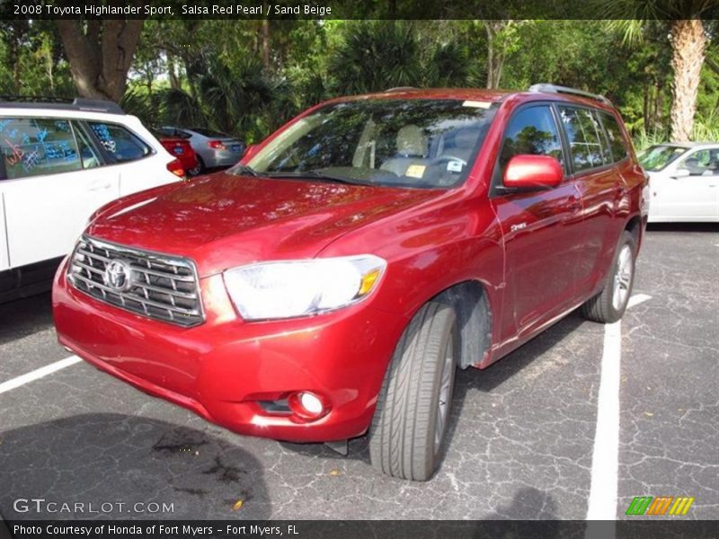 Salsa Red Pearl / Sand Beige 2008 Toyota Highlander Sport