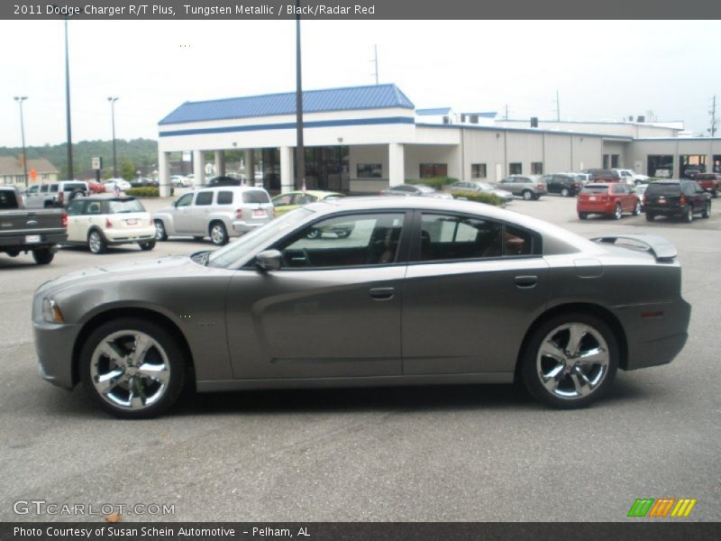 Tungsten Metallic / Black/Radar Red 2011 Dodge Charger R/T Plus