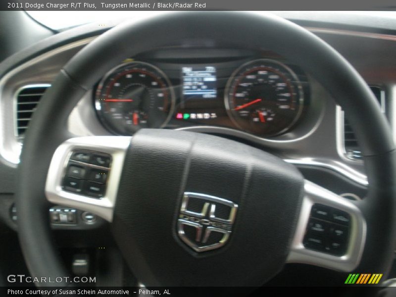 Tungsten Metallic / Black/Radar Red 2011 Dodge Charger R/T Plus