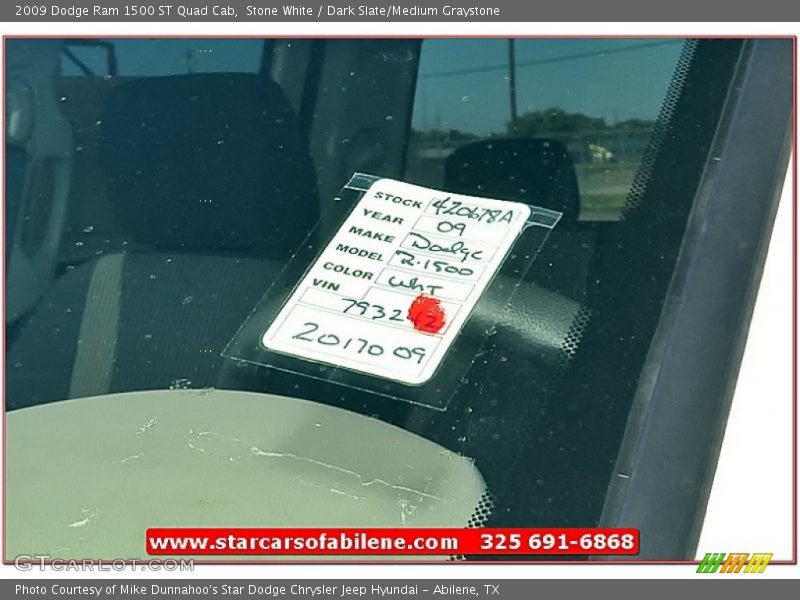 Stone White / Dark Slate/Medium Graystone 2009 Dodge Ram 1500 ST Quad Cab