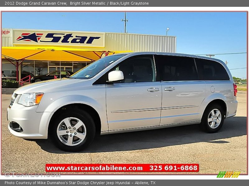 Bright Silver Metallic / Black/Light Graystone 2012 Dodge Grand Caravan Crew