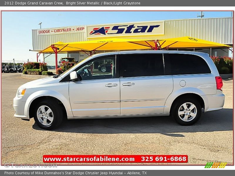Bright Silver Metallic / Black/Light Graystone 2012 Dodge Grand Caravan Crew