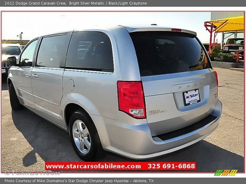 Bright Silver Metallic / Black/Light Graystone 2012 Dodge Grand Caravan Crew
