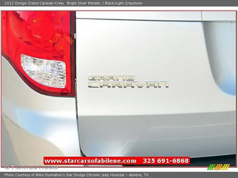 Bright Silver Metallic / Black/Light Graystone 2012 Dodge Grand Caravan Crew