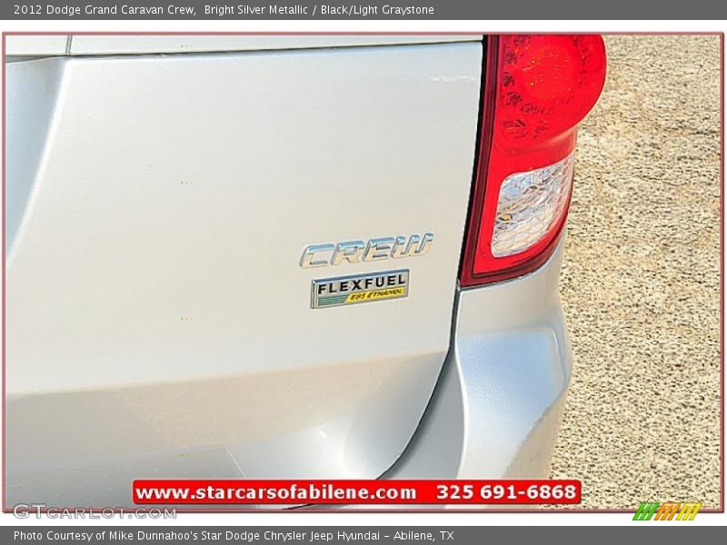Bright Silver Metallic / Black/Light Graystone 2012 Dodge Grand Caravan Crew