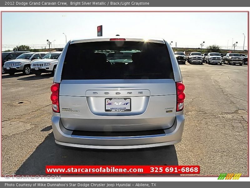 Bright Silver Metallic / Black/Light Graystone 2012 Dodge Grand Caravan Crew