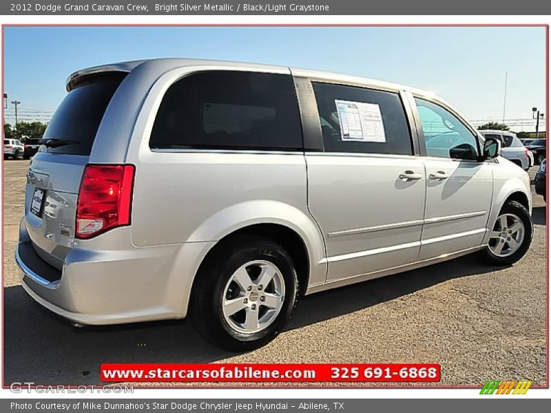 Bright Silver Metallic / Black/Light Graystone 2012 Dodge Grand Caravan Crew