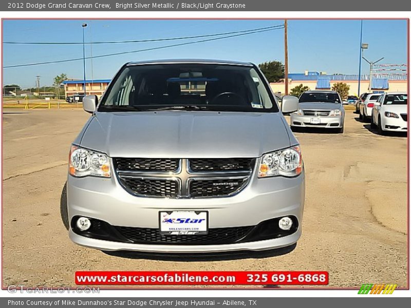 Bright Silver Metallic / Black/Light Graystone 2012 Dodge Grand Caravan Crew