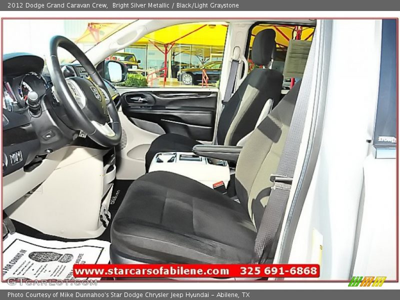 Bright Silver Metallic / Black/Light Graystone 2012 Dodge Grand Caravan Crew