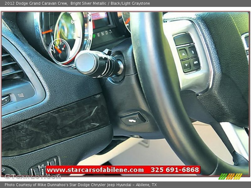 Bright Silver Metallic / Black/Light Graystone 2012 Dodge Grand Caravan Crew
