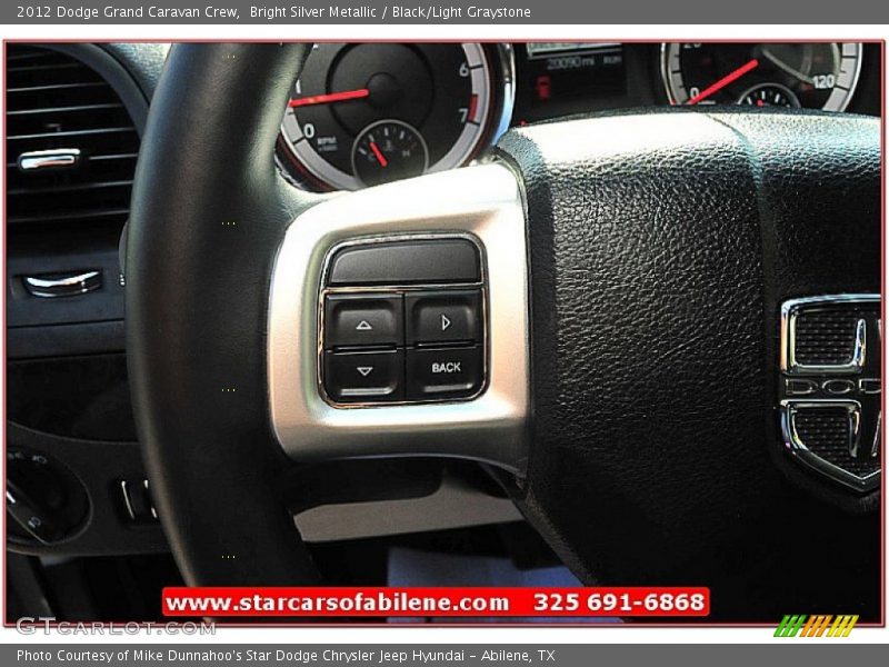 Bright Silver Metallic / Black/Light Graystone 2012 Dodge Grand Caravan Crew