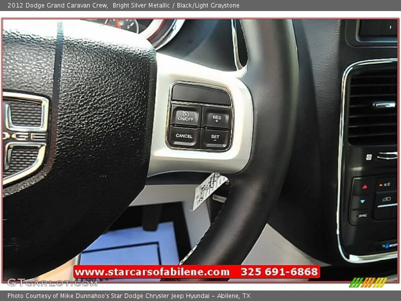 Bright Silver Metallic / Black/Light Graystone 2012 Dodge Grand Caravan Crew