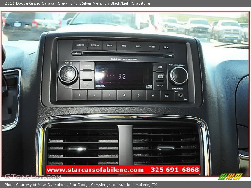 Bright Silver Metallic / Black/Light Graystone 2012 Dodge Grand Caravan Crew