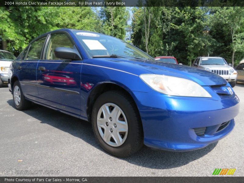 Fiji Blue Pearl / Ivory Beige 2004 Honda Civic Value Package Sedan