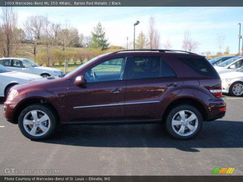 Barolo Red Metallic / Black 2009 Mercedes-Benz ML 350 4Matic