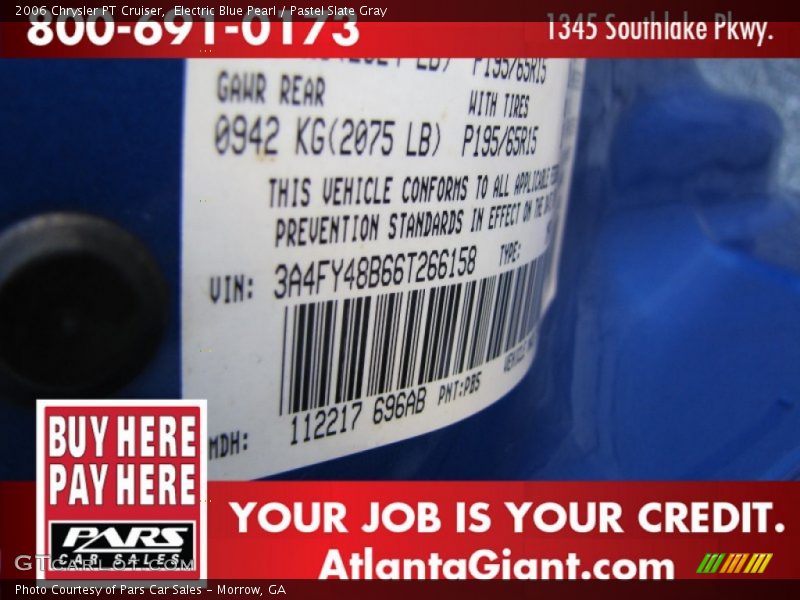 Electric Blue Pearl / Pastel Slate Gray 2006 Chrysler PT Cruiser