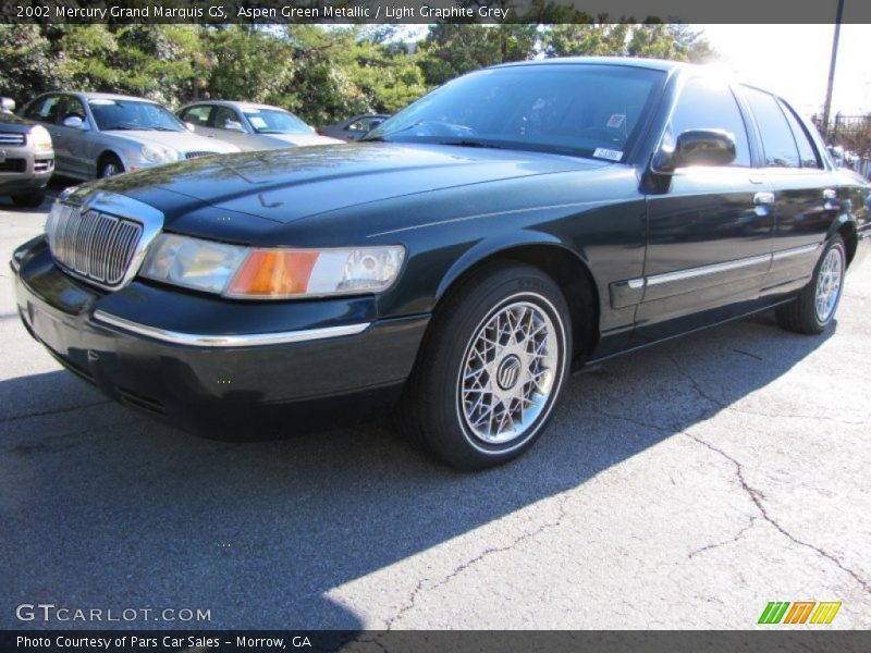Aspen Green Metallic / Light Graphite Grey 2002 Mercury Grand Marquis GS