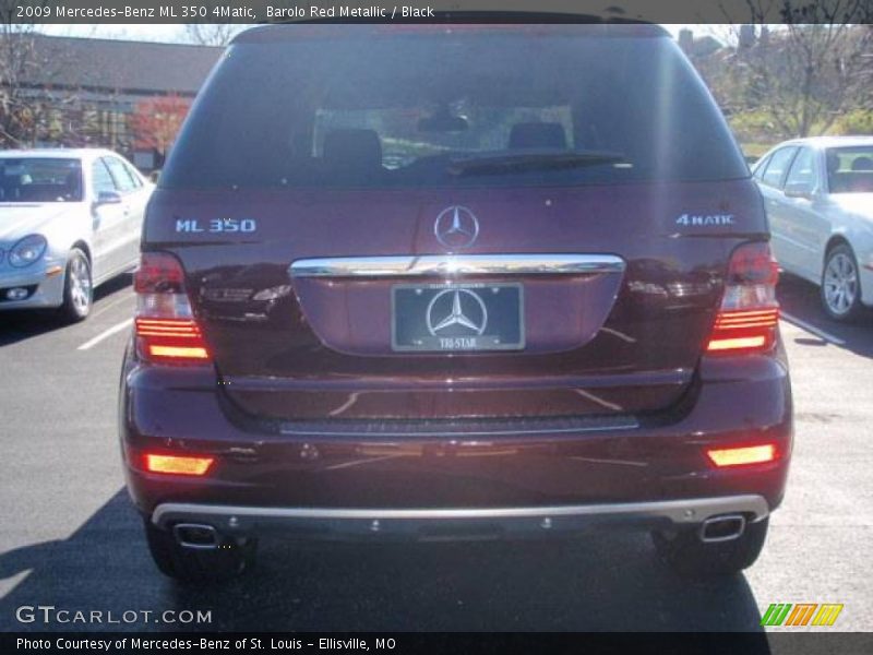 Barolo Red Metallic / Black 2009 Mercedes-Benz ML 350 4Matic