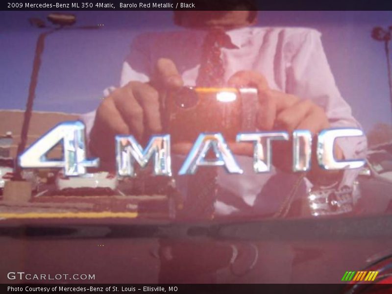 Barolo Red Metallic / Black 2009 Mercedes-Benz ML 350 4Matic