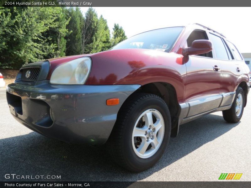 Merlot Red / Gray 2004 Hyundai Santa Fe GLS