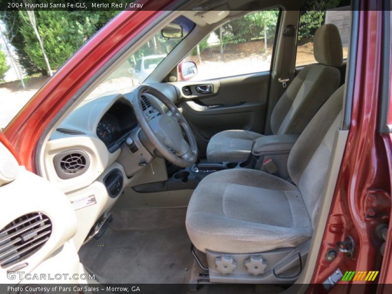 Merlot Red / Gray 2004 Hyundai Santa Fe GLS