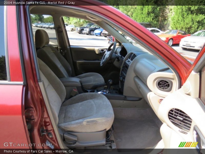 Merlot Red / Gray 2004 Hyundai Santa Fe GLS
