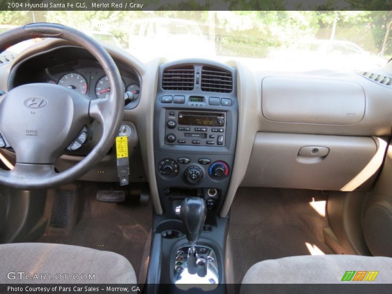 Merlot Red / Gray 2004 Hyundai Santa Fe GLS