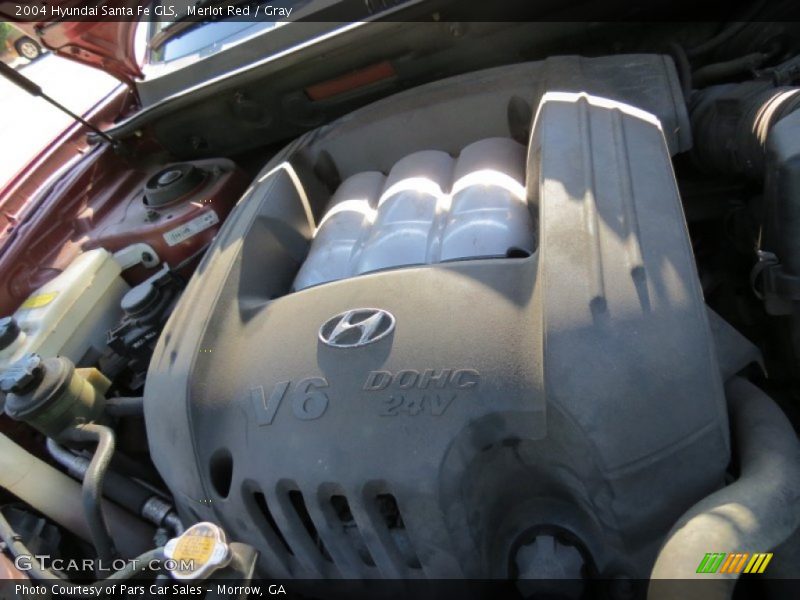Merlot Red / Gray 2004 Hyundai Santa Fe GLS
