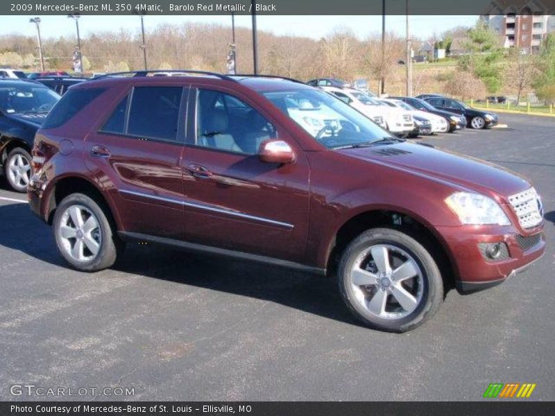 Barolo Red Metallic / Black 2009 Mercedes-Benz ML 350 4Matic