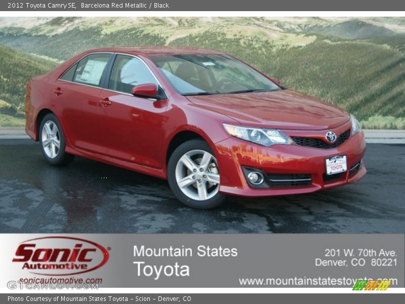 Barcelona Red Metallic / Black 2012 Toyota Camry SE