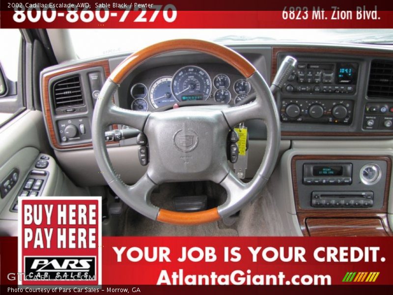Sable Black / Pewter 2002 Cadillac Escalade AWD