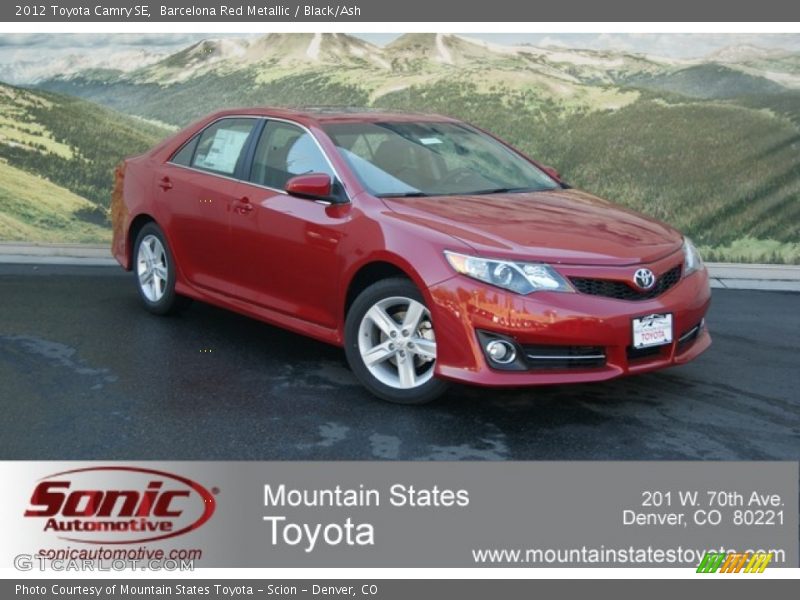 Barcelona Red Metallic / Black/Ash 2012 Toyota Camry SE
