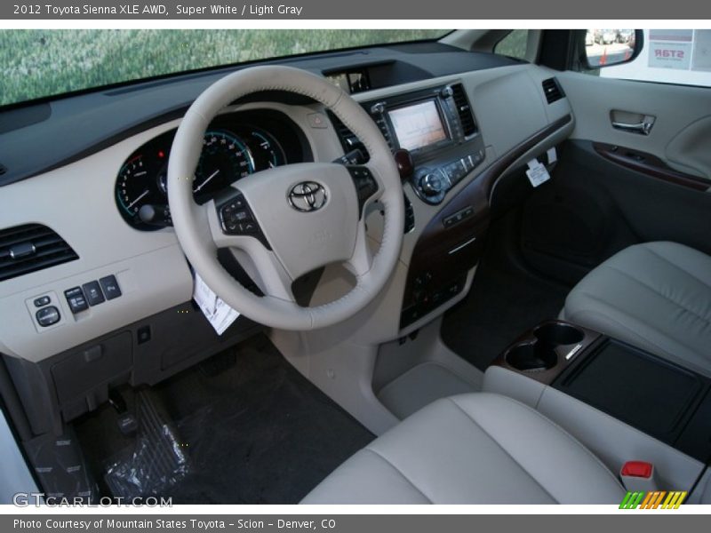 Super White / Light Gray 2012 Toyota Sienna XLE AWD