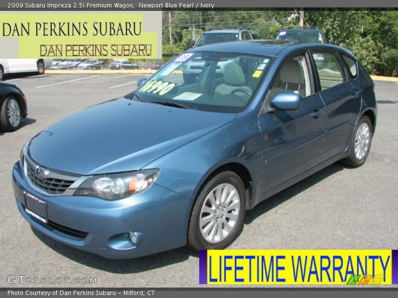 Newport Blue Pearl / Ivory 2009 Subaru Impreza 2.5i Premium Wagon