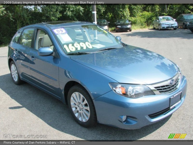Newport Blue Pearl / Ivory 2009 Subaru Impreza 2.5i Premium Wagon
