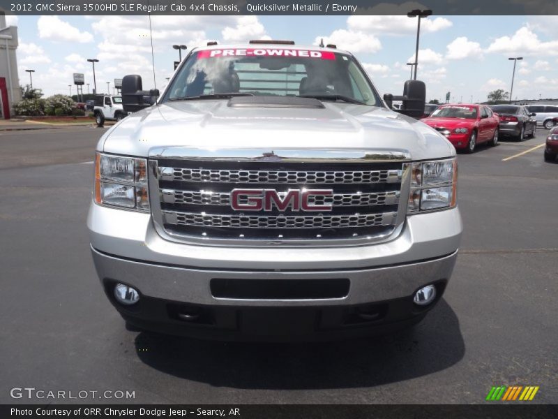 Quicksilver Metallic / Ebony 2012 GMC Sierra 3500HD SLE Regular Cab 4x4 Chassis