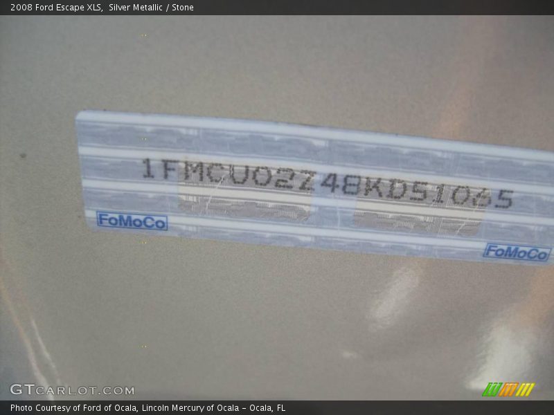 Silver Metallic / Stone 2008 Ford Escape XLS