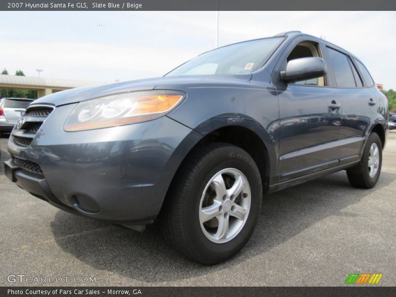 Slate Blue / Beige 2007 Hyundai Santa Fe GLS
