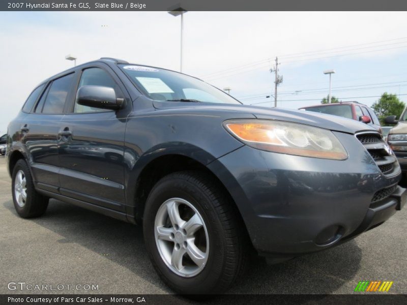 Slate Blue / Beige 2007 Hyundai Santa Fe GLS