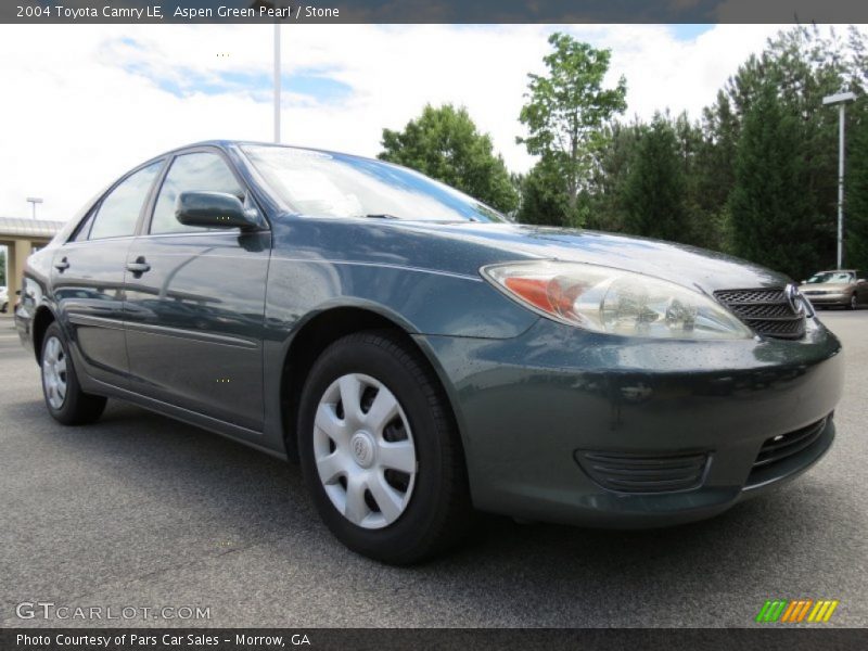 Aspen Green Pearl / Stone 2004 Toyota Camry LE