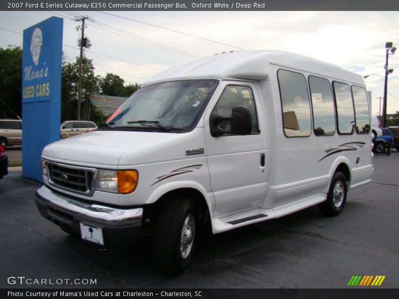 Oxford White / Deep Red 2007 Ford E Series Cutaway E350 Commercial Passenger Bus