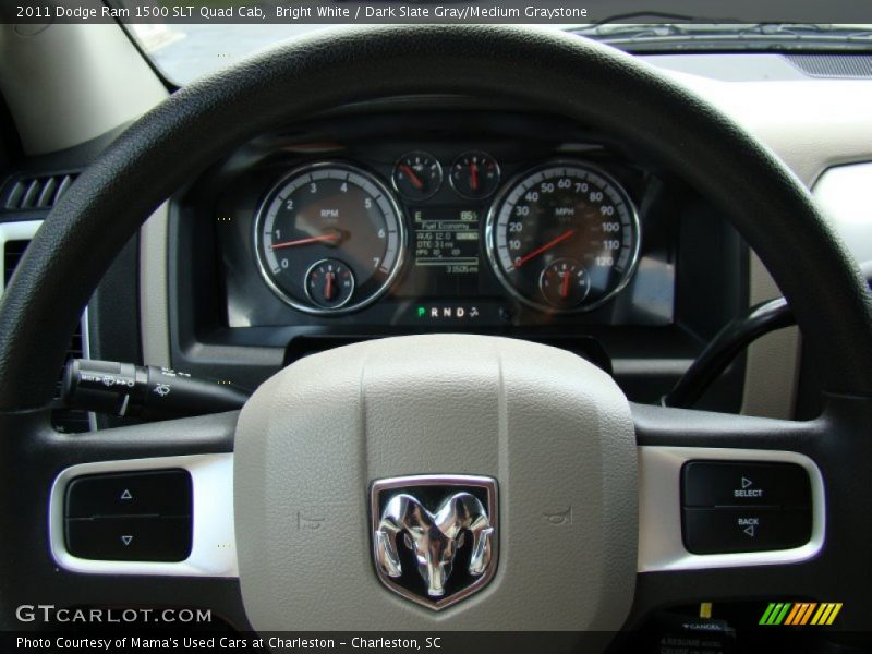 Bright White / Dark Slate Gray/Medium Graystone 2011 Dodge Ram 1500 SLT Quad Cab