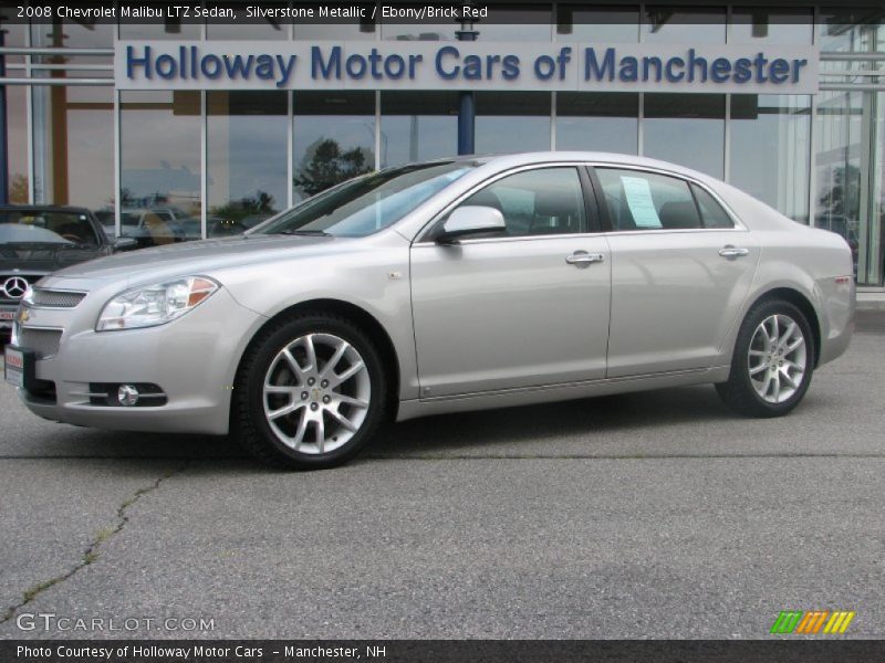 Silverstone Metallic / Ebony/Brick Red 2008 Chevrolet Malibu LTZ Sedan